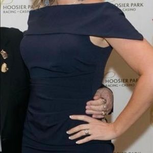 Navy blue off the shoulder dress